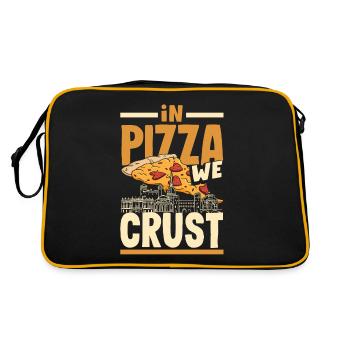 Dans la pizza, nous croûtons. - Sac Retro - noir/or - Dos