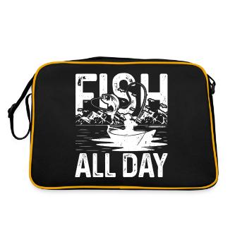 Fish all day - Retro Bag - black/gold - Back