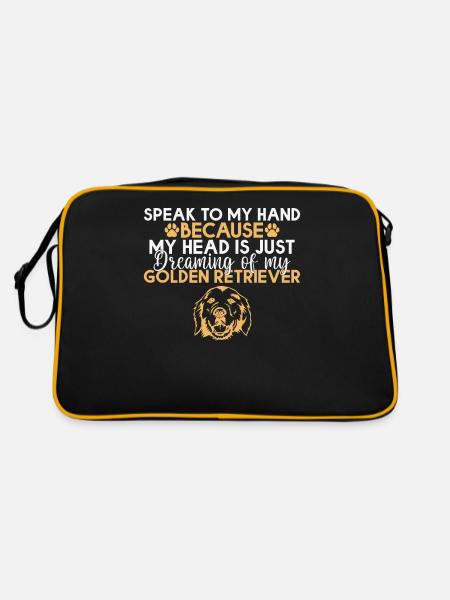 Golden Retriever Gifts - Retro Bag - black/gold - Back