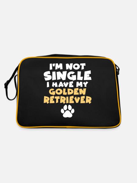 Golden Retriever Gifts - Retro Bag - black/gold - Back