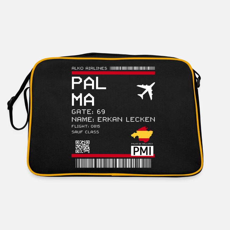 Mallorca Party Outfit Sauf Flight Ticket Boarding Pass Sac Retro