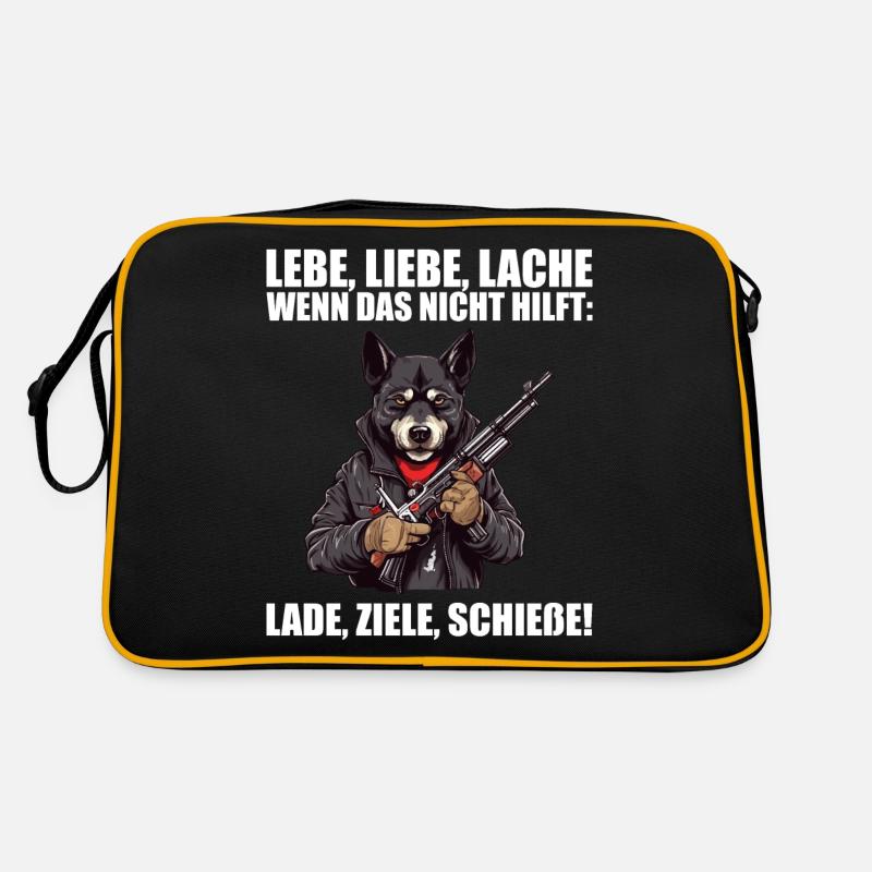 Lebe Liebe Lache Wenn das nicht hilft lade ziele Retro Tasche