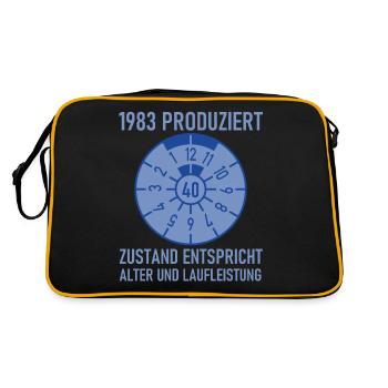 HU Zustand entspricht Alter und Laufleistung 1983 - Retro Tasche - Schwarz/Gold - Hinten
