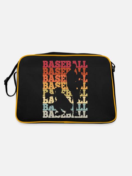 Baseball - Retro Tasche - Schwarz/Gold - Hinten