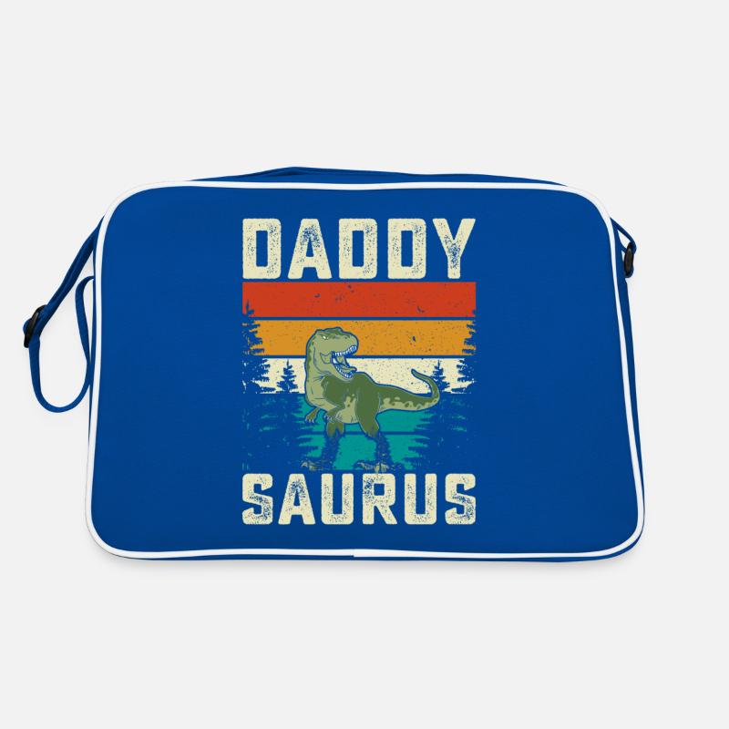 Daddy Saurus Regenbogen Hintergrund Dino Retro Tasche