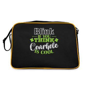 Blink if you think Cornhole is cool Spiel - Retro Tasche - Schwarz/Gold - Hinten