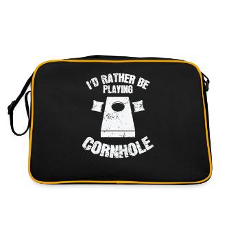 Je préfère jouer au cornhole game - Sac Retro - noir/or - Dos