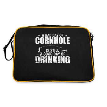 Bad Day of Cornhole is still good Day of Drinking - Retro Bag - black/gold - Back