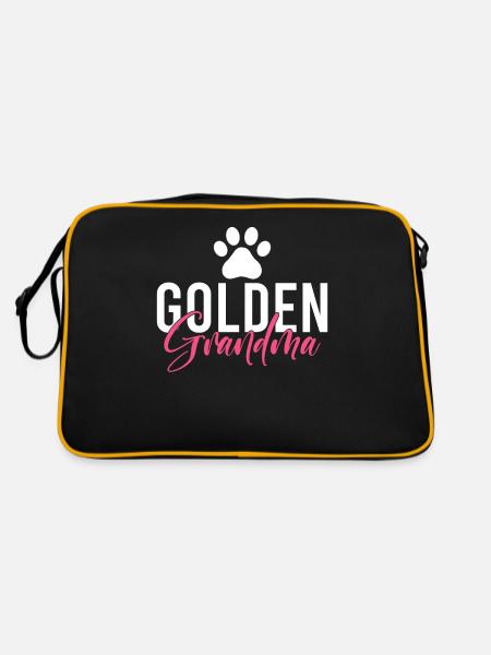 Golden Retriever Geschenke - Retro Tasche - Schwarz/Gold
