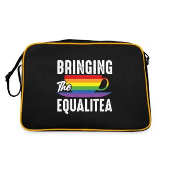 Equalitea Chai Drinkers Tea Lovers Chai Tea - Retro Tasche - Schwarz/Gold - Hinten