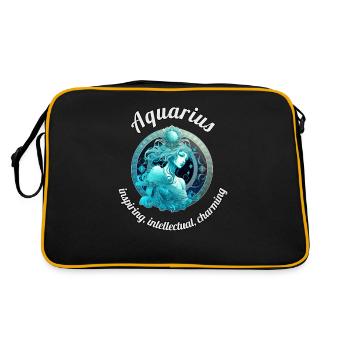 Aquarius Zodiac Sign Aquarius Astronomy - Retro Bag - black/gold - Back