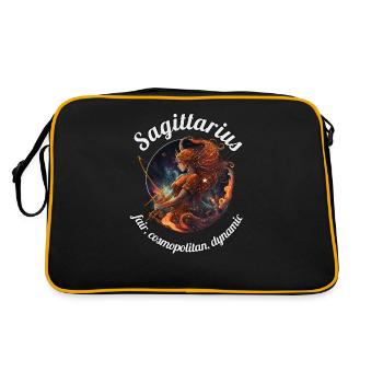 Sagittarius Sternzeichen Schütze Astronomie - Retro Tasche - Schwarz/Gold - Hinten