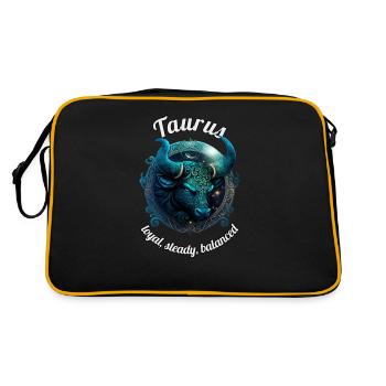 Taurus Sternzeichen Stier Astronomie - Retro Tasche - Schwarz/Gold - Hinten