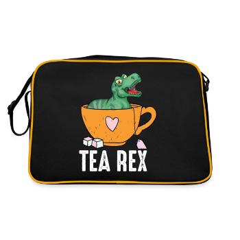 Tea Rex Chai Drinker Tea Lovers Chai Tea Party - Retro Bag - black/gold - Back