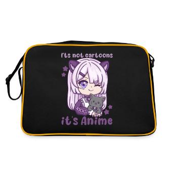 It's Not Cartoons It' Anime I Chibi Kawaii Otaku - Retro Bag - black/gold - Back