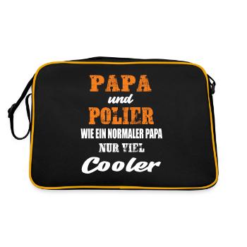 Papa und Polier - Retro Tasche - Schwarz/Gold - Hinten