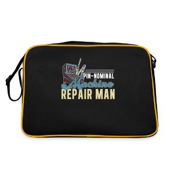 Flipper Repair Man Funny pinball machine in retro style - Retro Bag - black/gold - Back