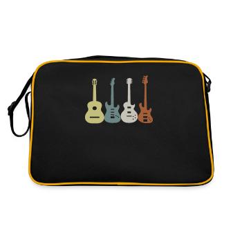 Bass guitarist music bassist instrument - Retro Bag - black/gold - Back