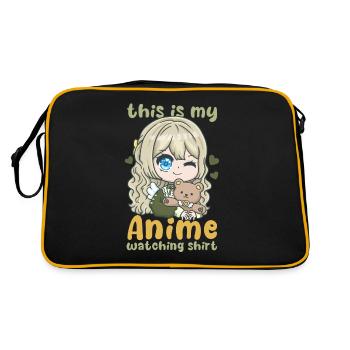 This Is My Anime Watching Shirt I Kawaii Otaku - Retro Bag - black/gold - Back