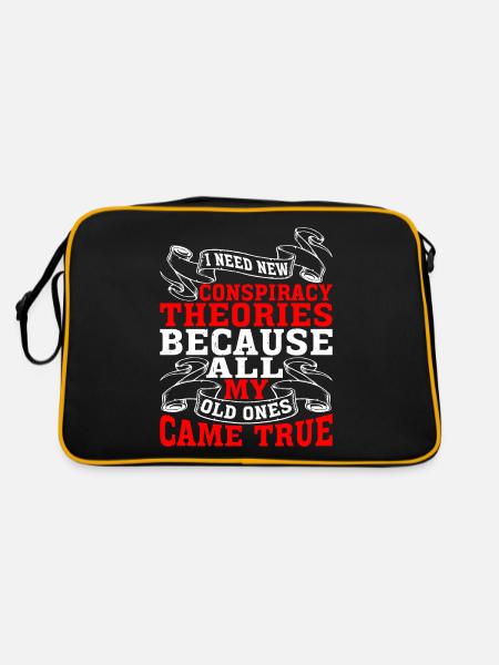I Need New Conspiracy Theories 17 - Retro Bag - black/gold - Back