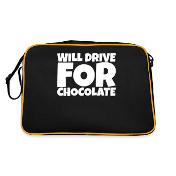 Taxi Bus Driver Chauffeur Chocolate Lover Gift - Retro Tasche - Schwarz/Gold - Hinten