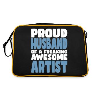 Fière épouse d’un sacré bon artiste - Sac Retro - noir/or - Dos