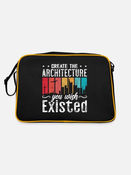 Create The Architecture Retro Builder Architecture - Retro Tasche - Schwarz/Gold - Hinten