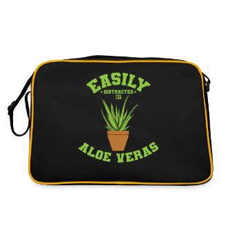 Facilement distrait par la plante médicinale Aloe Veras - Sac Retro - noir/or - Dos