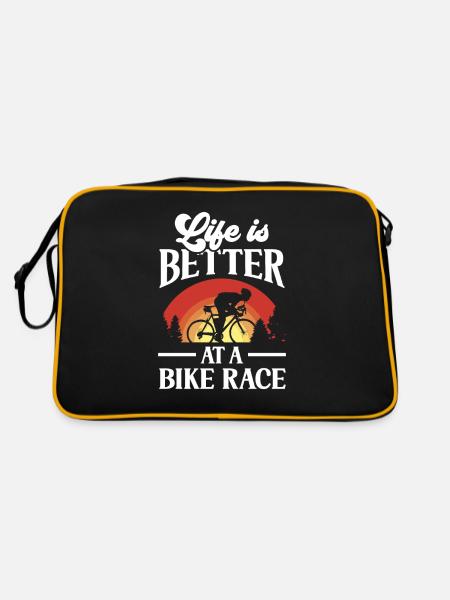 La vie est meilleure sur un vélo de course - Sac Retro - noir/or - Dos