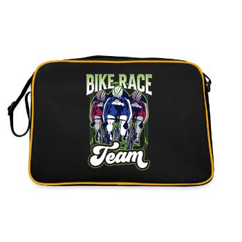 Cycling Race Team Race Cyclist Bicycle - Retro Bag - black/gold - Back