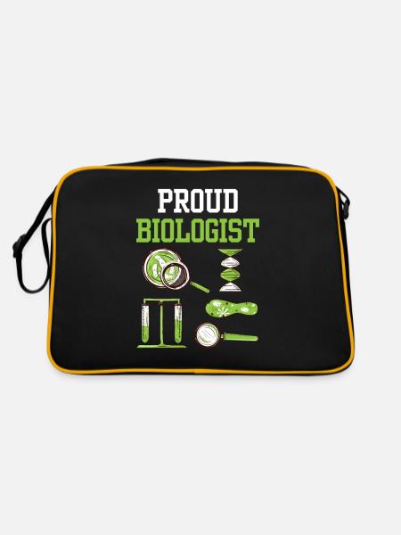 Proud Biologist Biology Biology Teacher - Retro Bag - black/gold - Back