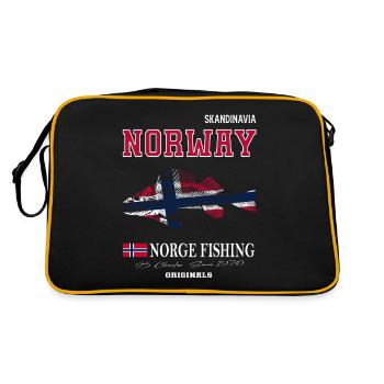 Norway fishing Norway Flag - Retro Bag - black/gold - Back
