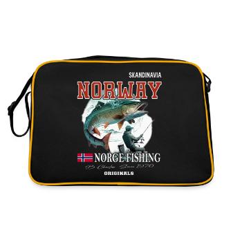 Norway fishing Norway Flag - Retro Bag - black/gold - Back