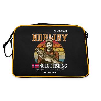 Norway fishing Norway Flag - Retro Bag - black/gold - Back