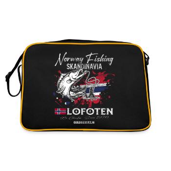 Norway fishing Norway Flag - Retro Bag - black/gold - Back