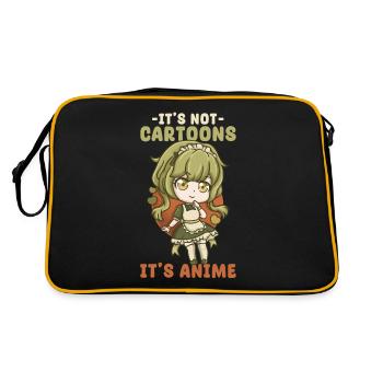It's Not Cartoons It' Anime I Chibi Kawaii Otaku - Retro Bag - black/gold - Back