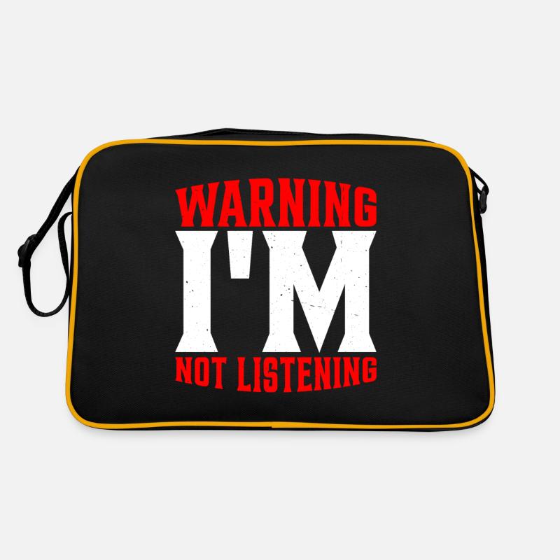 Warning I'm Not Listening 44 Retro Tasche