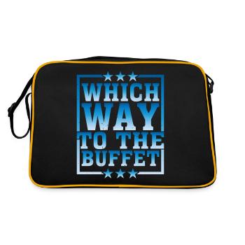 Which Way To The Buffet 27 - Retro Tasche - Schwarz/Gold - Hinten