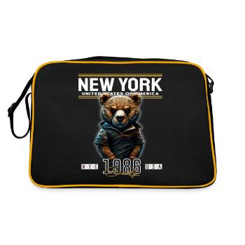 New York - Retro Tasche - Schwarz/Gold - Hinten