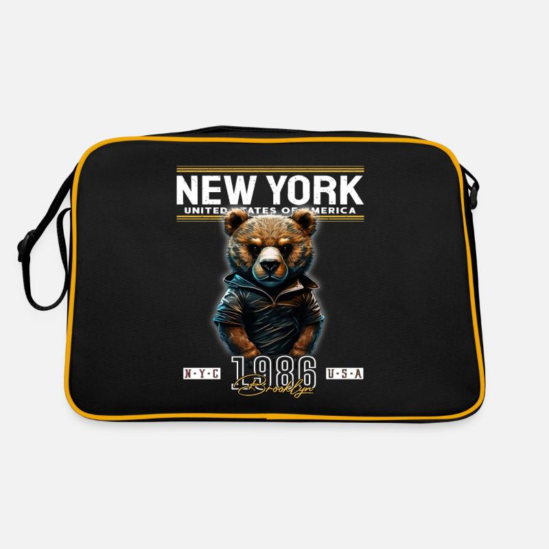 New York - Retro Tasche - Schwarz/Gold