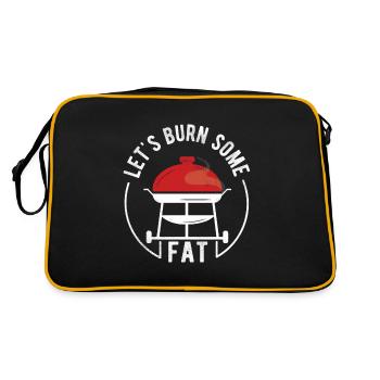 Grillparty Spruch Zum Grillen Grill - Retro Tasche - Schwarz/Gold - Hinten