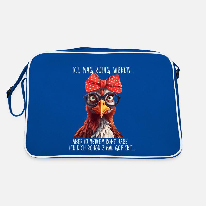 Witziger Spruch Statement Damen Hühner Henne Retro Tasche