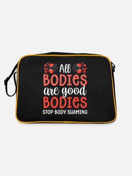All bodies are good body closure body shaming - Retro Bag - black/gold - Back