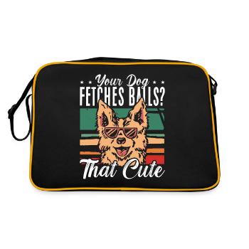 Animal Trainer Your Dog Fetches Balls Retro Pet - Retro Bag - black/gold - Back