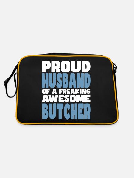 Fière épouse d’un sacré bon boucher - Sac Retro - noir/or - Dos