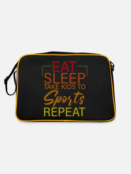 Manger dormir Emmenez les enfants au sport Répétez 4 - Sac Retro - noir/or - Dos