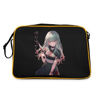 Gesugao Yandere Manga Anime Girl Personnage - Sac Retro - noir/or - Dos