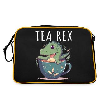 Tea Rex Sweet Dino in Teacup - Retro Bag - black/gold - Back