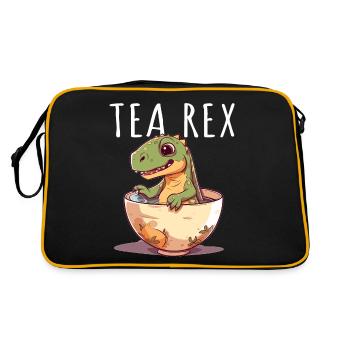 Tea Rex Sweet Dino in Teacup - Retro Bag - black/gold - Back