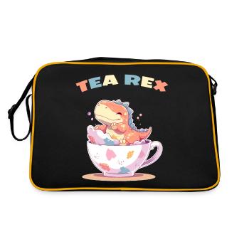 Tea Rex Sweet Dino in Teacup - Retro Bag - black/gold - Back